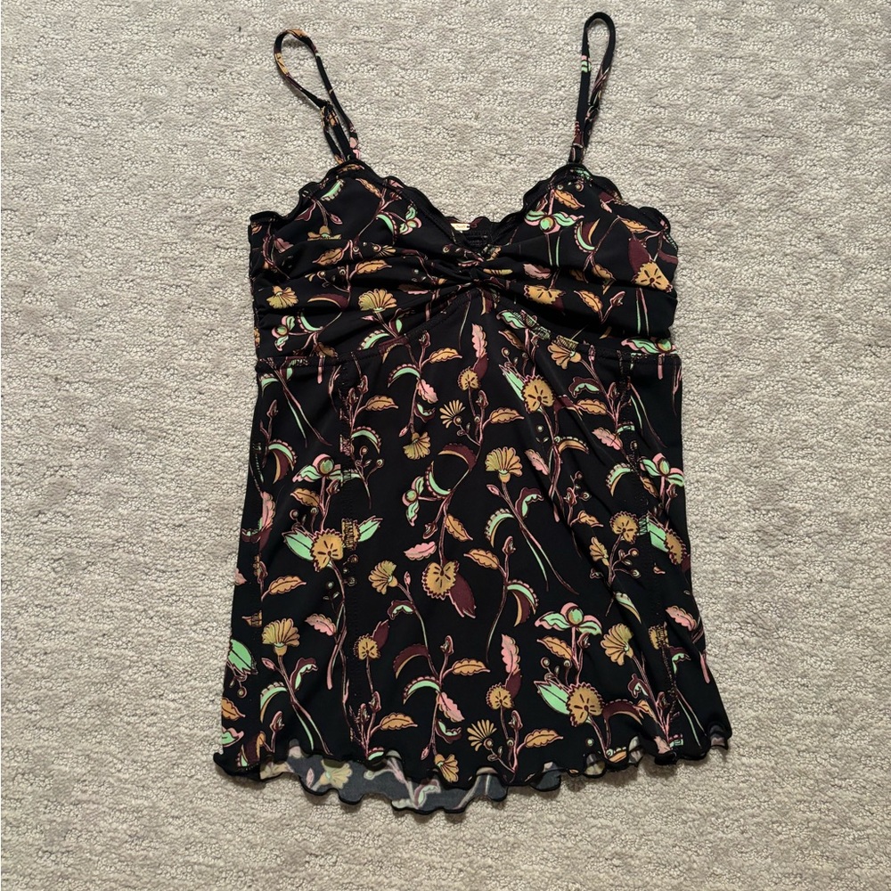 Free People New Floral Tank Top XS
